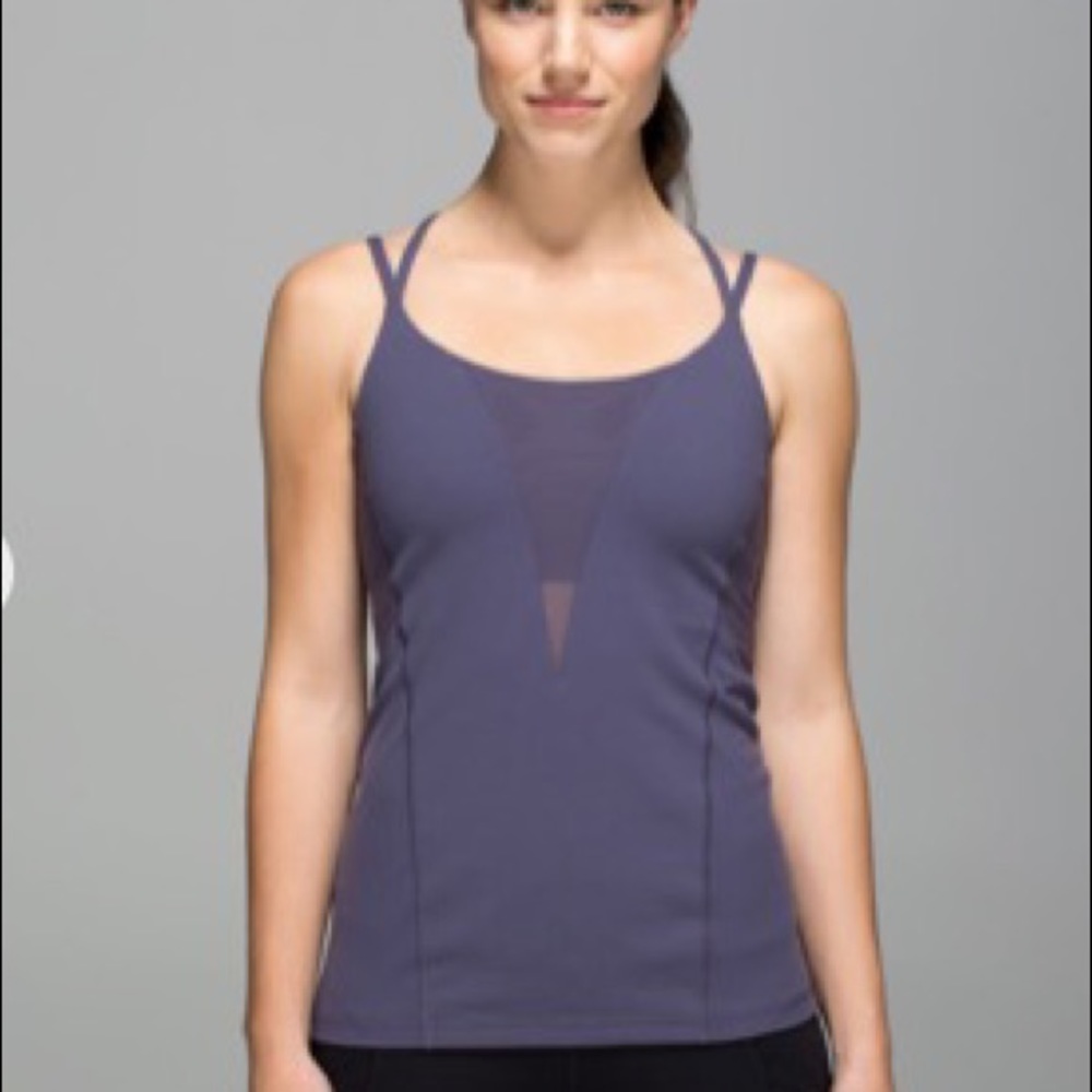 Lululemon Exquisite tank top mesh V nightfall